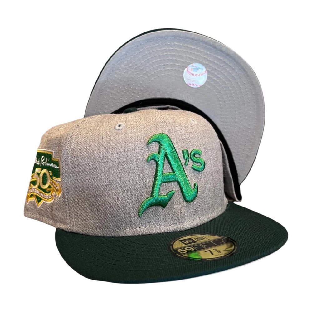 New Era Oakland Athletics 59FIFTY Fitted Hat Cap Jackie Robinson 50 Years Patch
